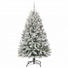 Sztuczna choinka Zielony i Biały 150 cm PVC i Metal