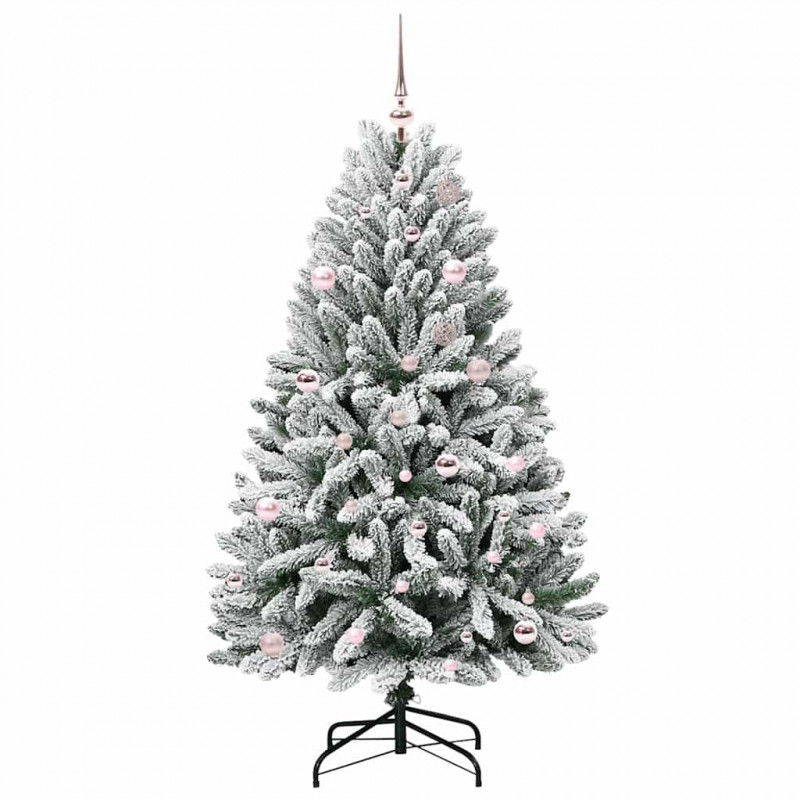 Sztuczna choinka Zielony i Biały 150 cm PVC i Metal