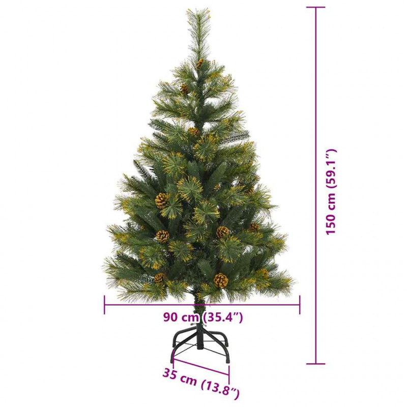 Sztuczna Choinka z Zawieszkami Zielony 150 cm