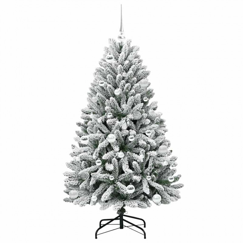Sztuczna choinka Zielony i Biały 150 cm PVC i Metal