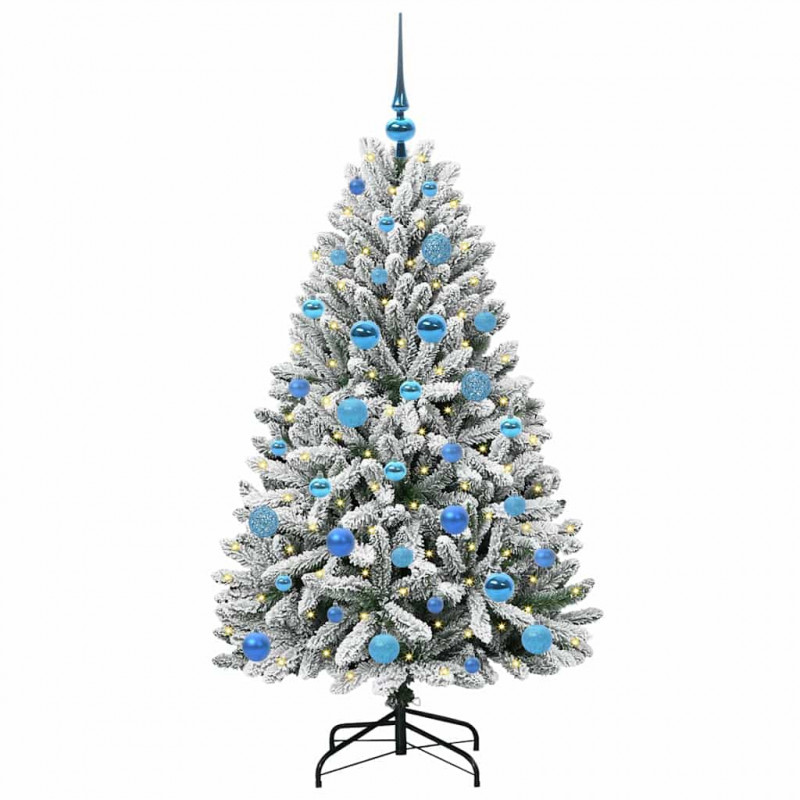Sztuczna choinka Zielony i Biały 150 cm PVC i Metal