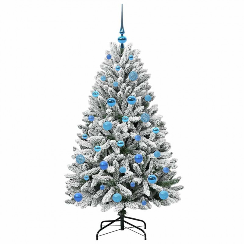 Sztuczna choinka Zielony i Biały 150 cm PVC i Metal