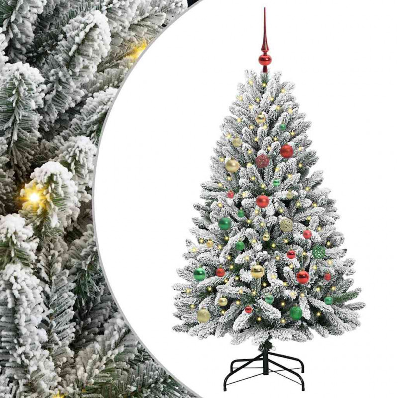 Sztuczna choinka Zielony i Biały 150 cm PVC i Metal