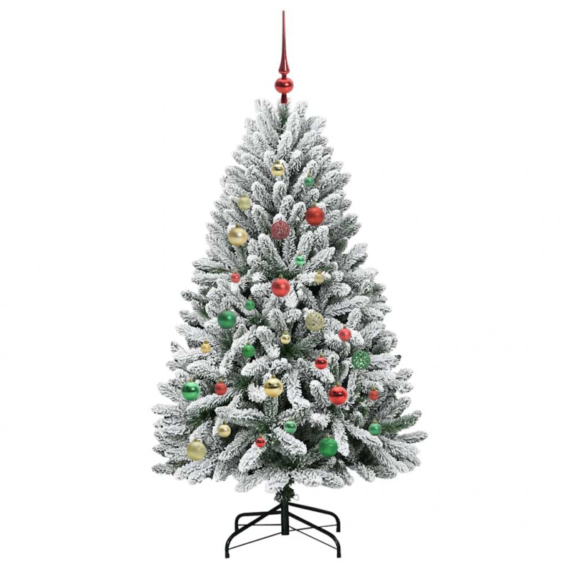 Sztuczna choinka Zielony i Biały 150 cm PVC i Metal