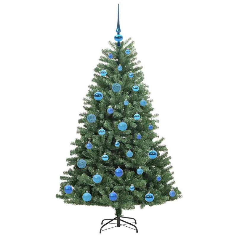 Sztuczna choinka z zawiasami Zielony 150 cm PVC i Metal