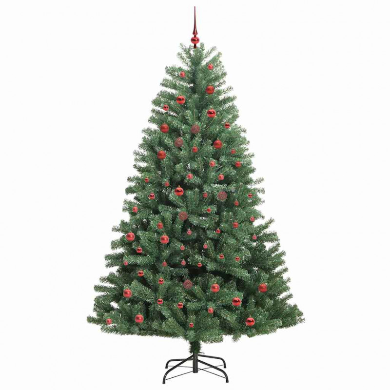 Sztuczna choinka z zawiasami Zielony 210 cm PVC i Metal