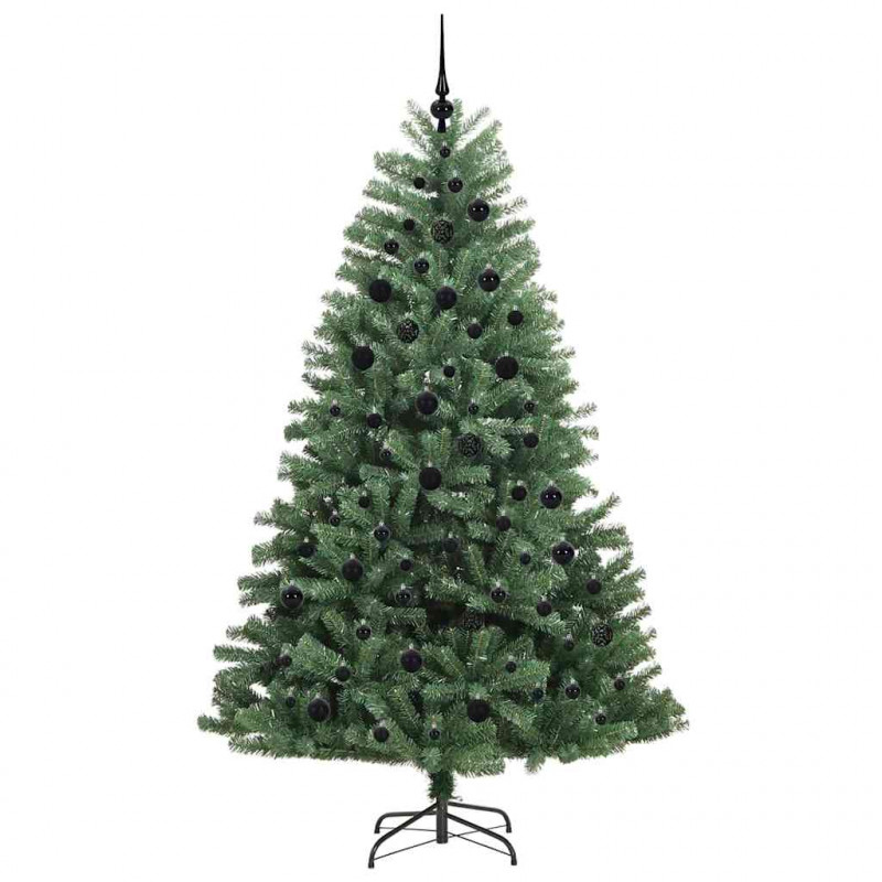 Sztuczna choinka z zawiasami Zielony 210 cm PVC i Metal