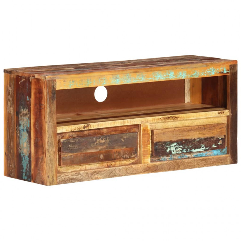 Szafka pod TV, 88x30x40 cm, lite drewno z odzysku