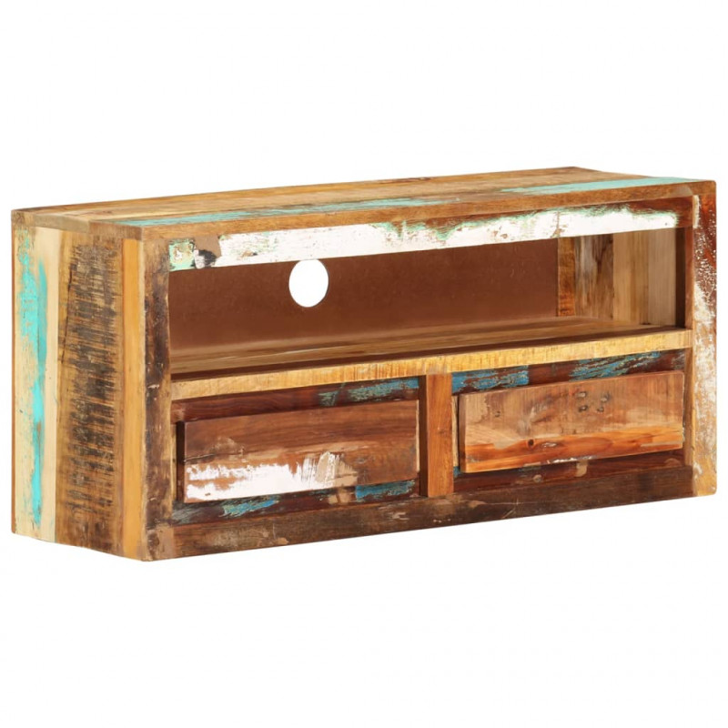 Szafka pod TV, 88x30x40 cm, lite drewno z odzysku