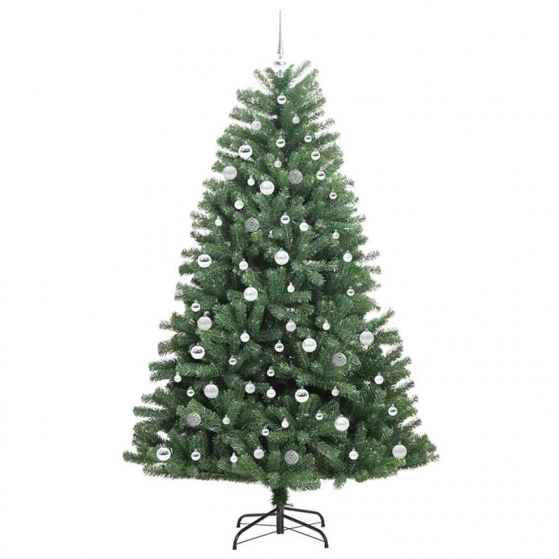 Sztuczna choinka z zawiasami Zielony 210 cm PVC i Metal