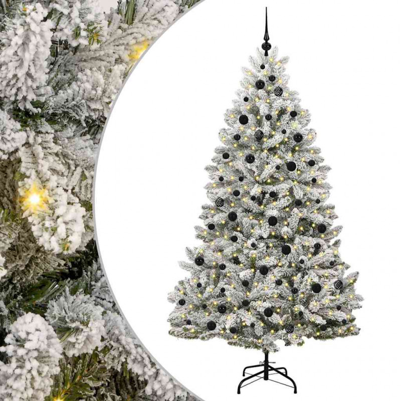 Sztuczna choinka Zielony i Biały 210 cm PVC i Metal