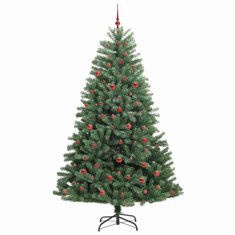 Sztuczna choinka z zawiasami Zielony 240 cm PVC i Metal