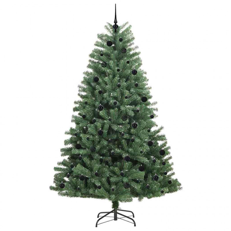 Sztuczna choinka z zawiasami Zielony 240 cm PVC i Metal