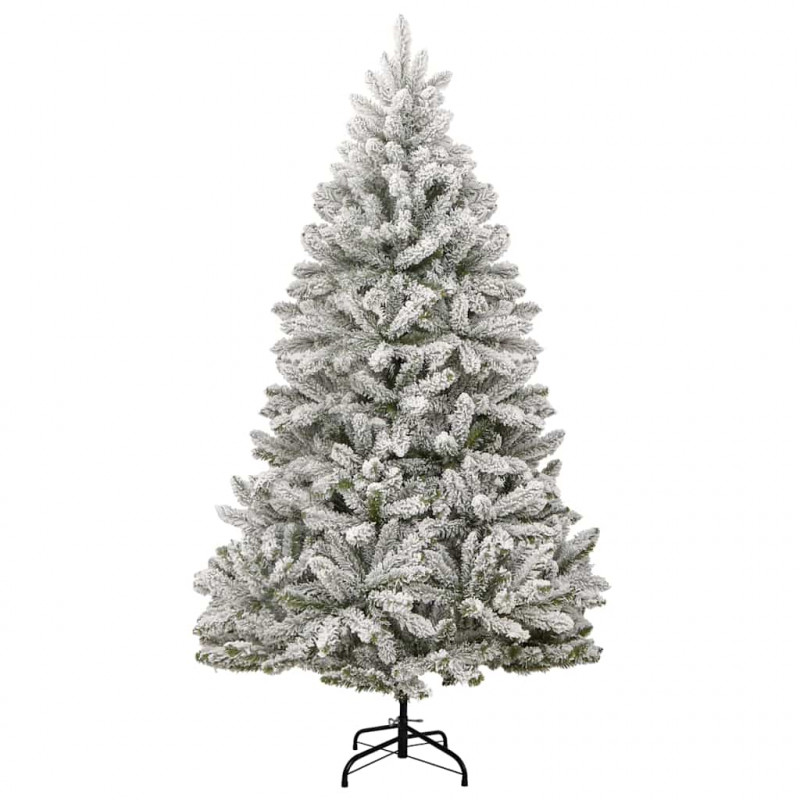 Sztuczna choinka Zielony i Biały 210 cm PVC i Metal