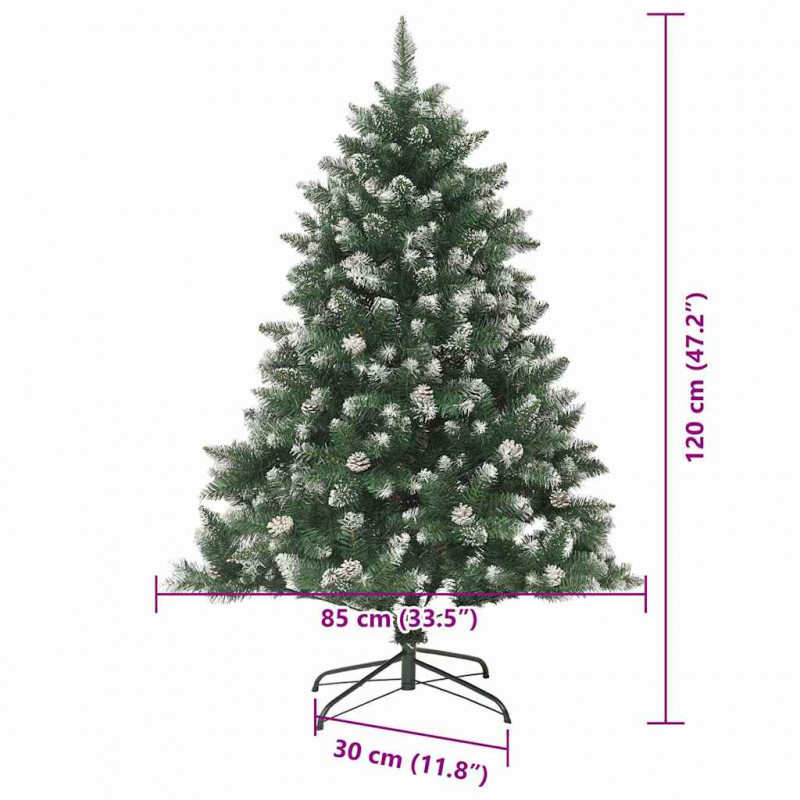 Sztuczna choinka z podstawą Zielony 120 cm PVC, plastik i stal