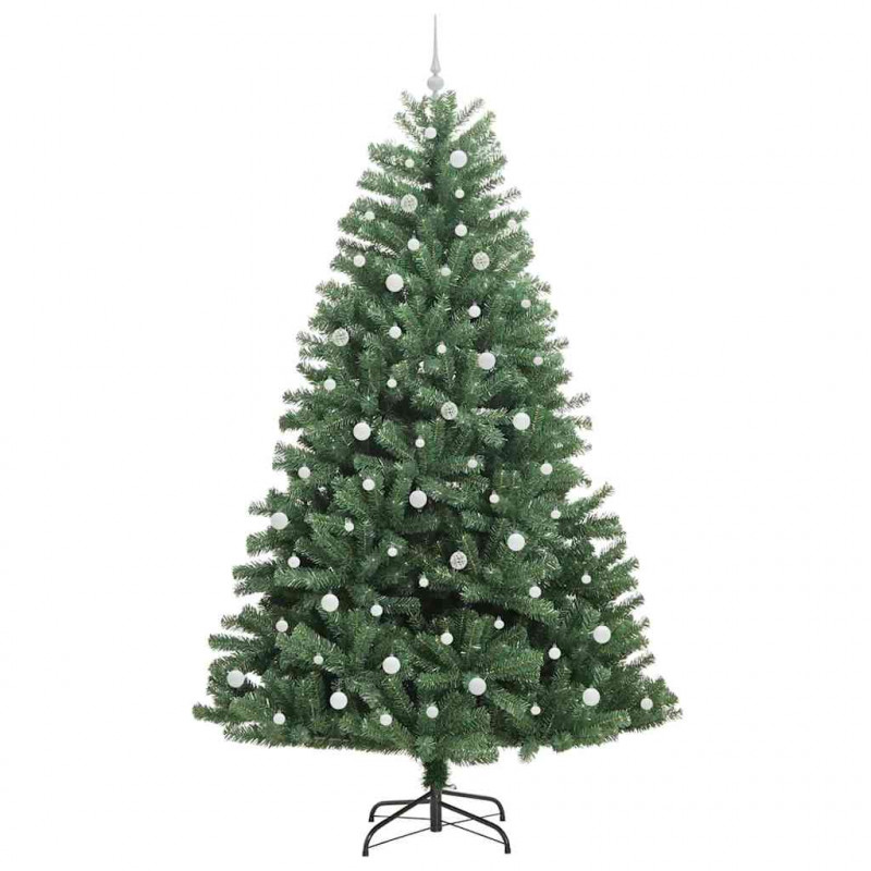 Sztuczna choinka z zawiasami Zielony 240 cm PVC i Metal