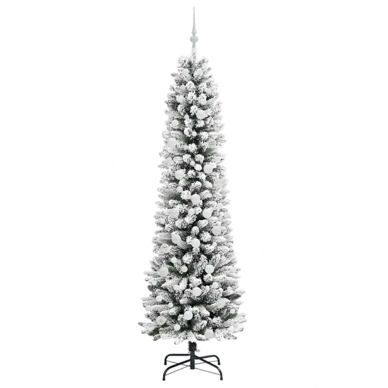 Sztuczna choinka z podstawą Biały 210 cm PVC, Metal i Plastik