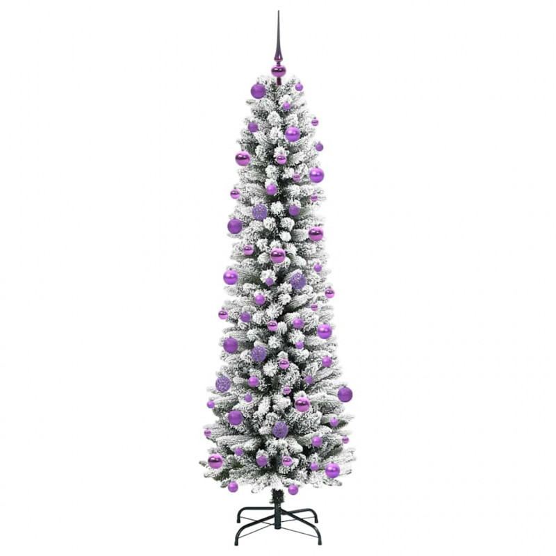 Sztuczna choinka z podstawą Biały 210 cm PVC, Metal i Plastik