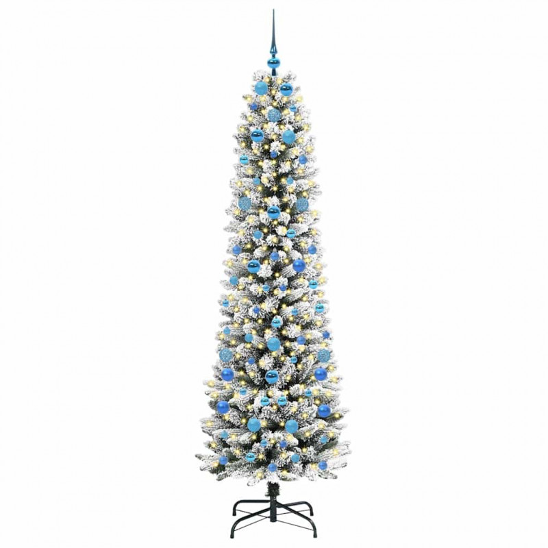 Sztuczna choinka z podstawą Biały 210 cm PVC, Metal i Plastik