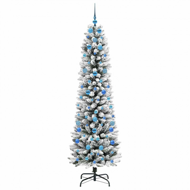 Sztuczna choinka z podstawą Biały 210 cm PVC, Metal i Plastik