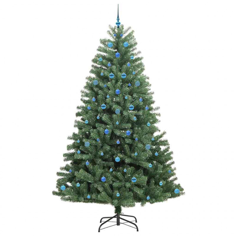 Sztuczna choinka z zawiasami Zielony 240 cm PVC i Metal