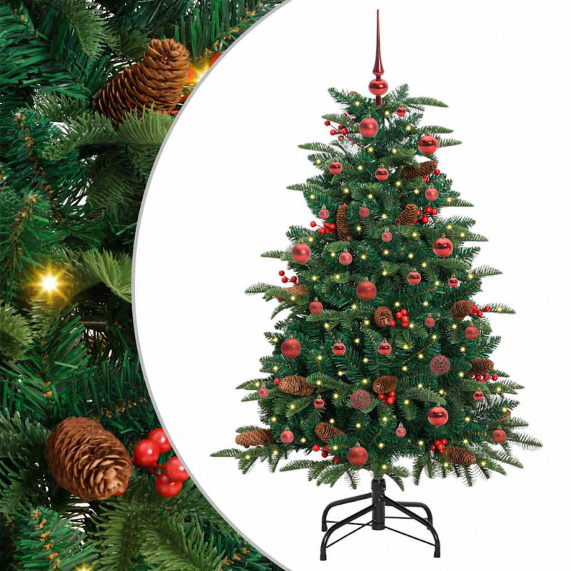 Sztuczna choinka z podstawą Zielony 150 cm PVC, Metal i Plastik