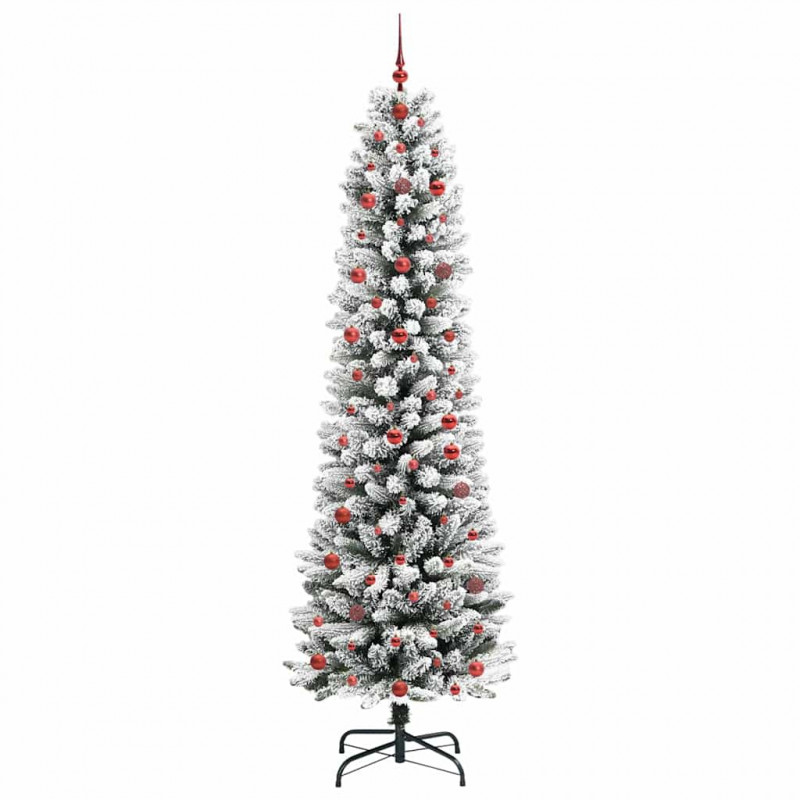 Sztuczna choinka z podstawą Biały 240 cm PVC, Metal i Plastik