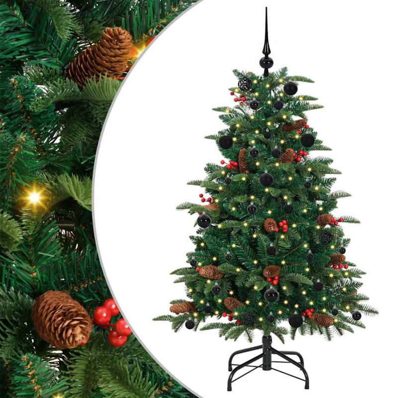 Sztuczna choinka z podstawą Zielony 150 cm PVC, Metal i Plastik