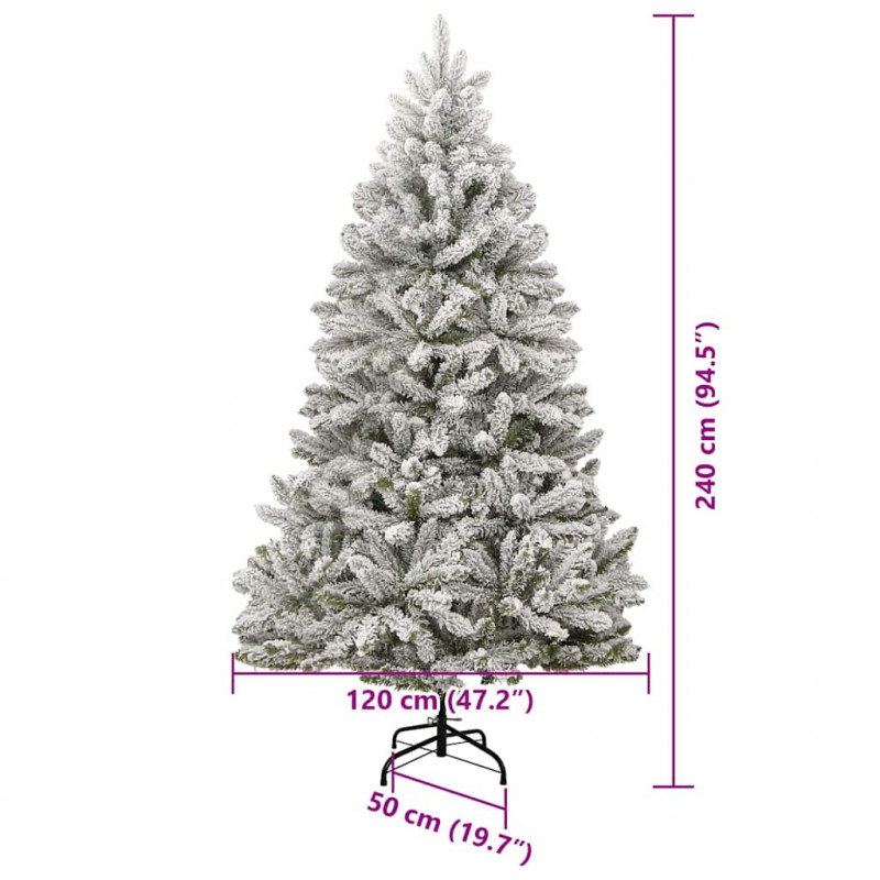 Sztuczna choinka Zielony i Biały 240 cm PVC i Metal