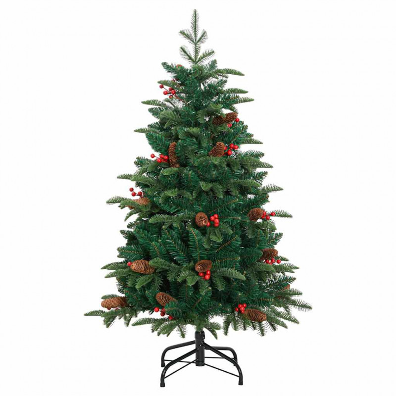 Sztuczna choinka z podstawą Zielony 150 cm PVC, Metal i Plastik