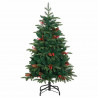 Sztuczna choinka z podstawą Zielony 150 cm PVC, Metal i Plastik
