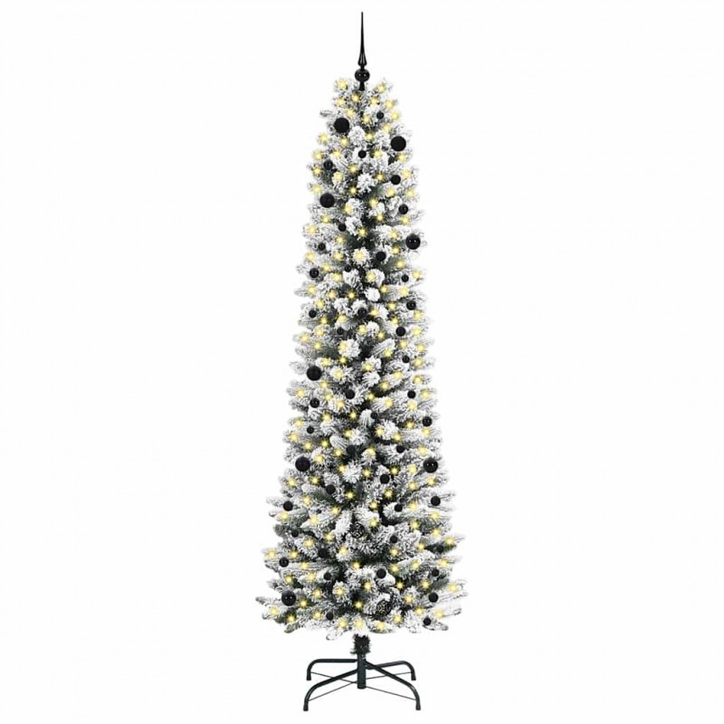 Sztuczna choinka z podstawą Biały 240 cm PVC, Metal i Plastik