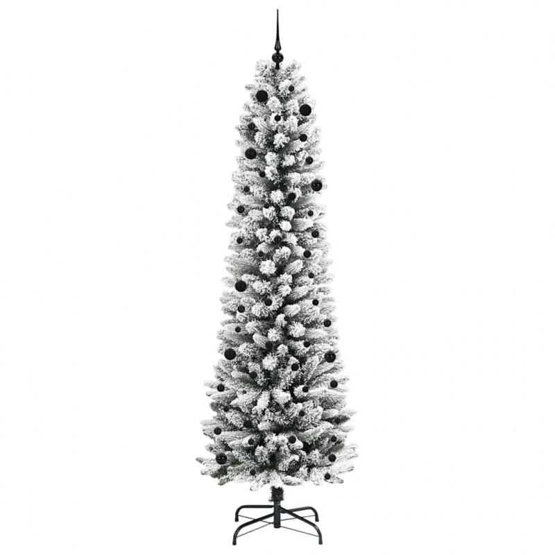 Sztuczna choinka z podstawą Biały 240 cm PVC, Metal i Plastik