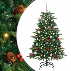 Sztuczna choinka z podstawą Zielony 150 cm PVC, Metal i Plastik