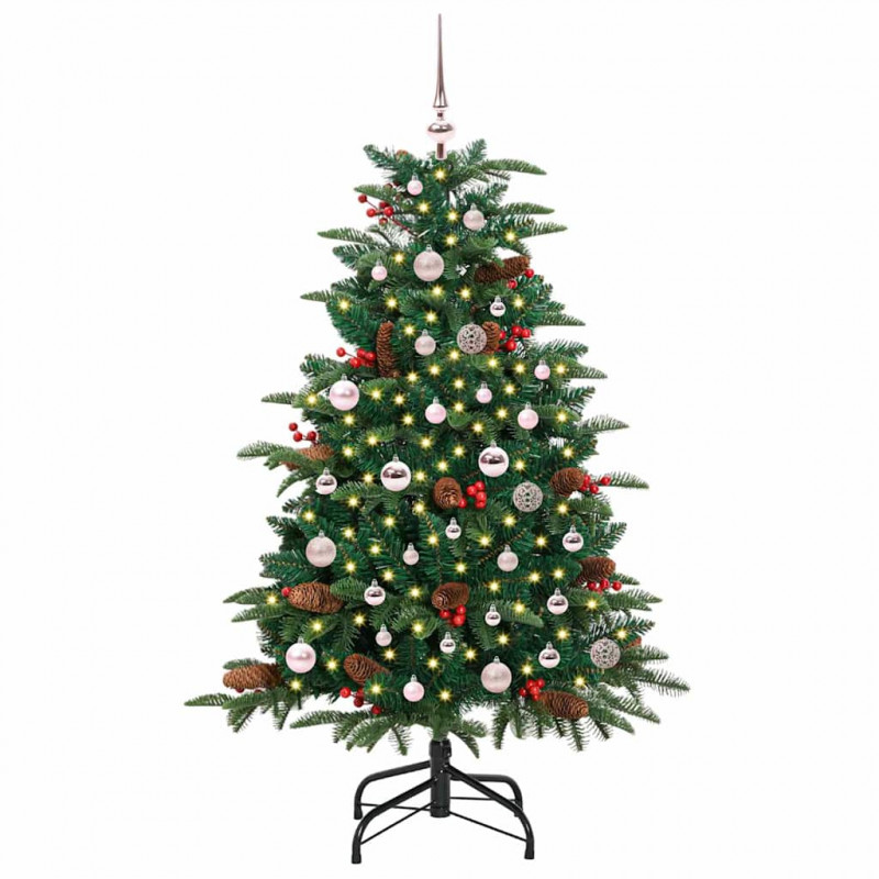 Sztuczna choinka z podstawą Zielony 150 cm PVC, Metal i Plastik