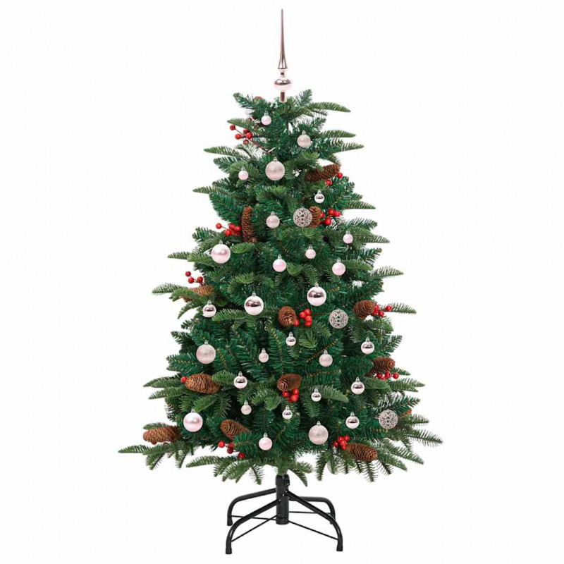 Sztuczna choinka z podstawą Zielony 150 cm PVC, Metal i Plastik