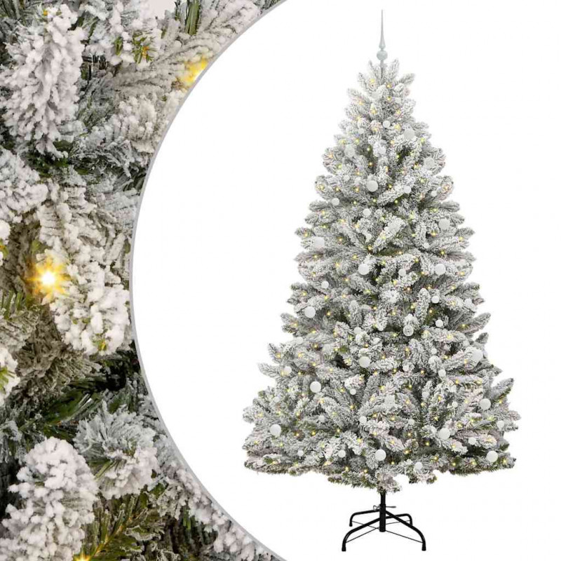 Sztuczna choinka Zielony i Biały 240 cm PVC i Metal