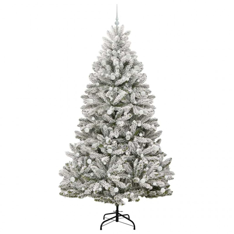Sztuczna choinka Zielony i Biały 240 cm PVC i Metal
