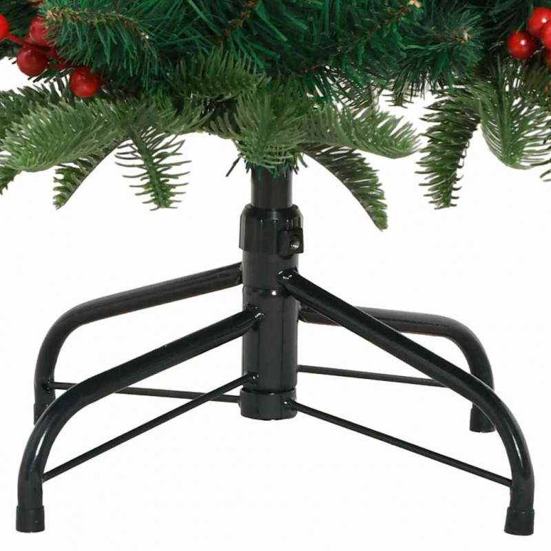 Sztuczna choinka z podstawą Zielony 150 cm PVC, Metal i Plastik