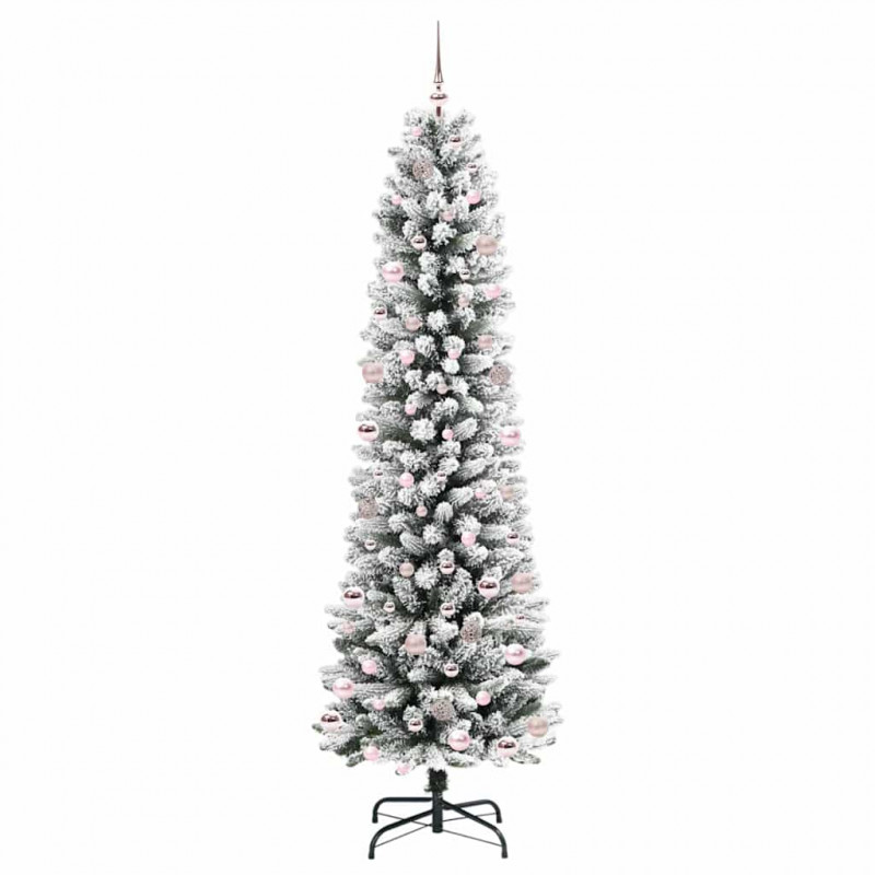 Sztuczna choinka z podstawą Biały 240 cm PVC, Metal i Plastik