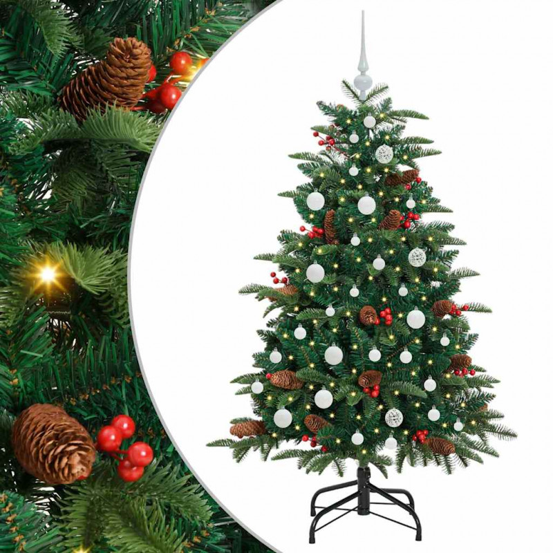 Sztuczna choinka z podstawą Zielony 150 cm PVC, Metal i Plastik