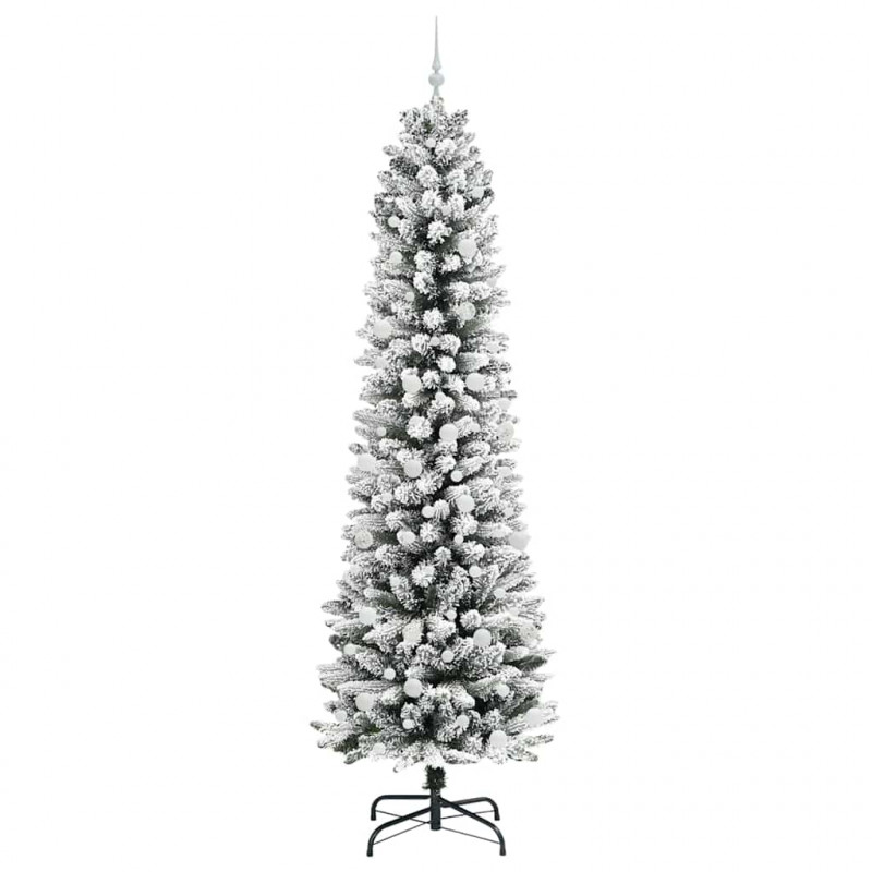 Sztuczna choinka z podstawą Biały 240 cm PVC, Metal i Plastik
