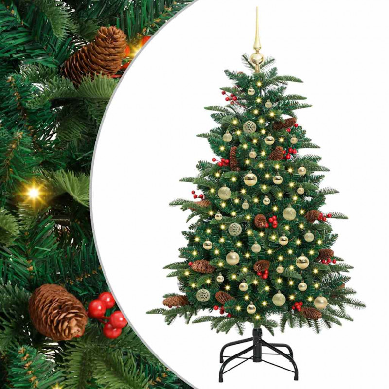 Sztuczna choinka z podstawą Zielony 150 cm PVC, Metal i Plastik