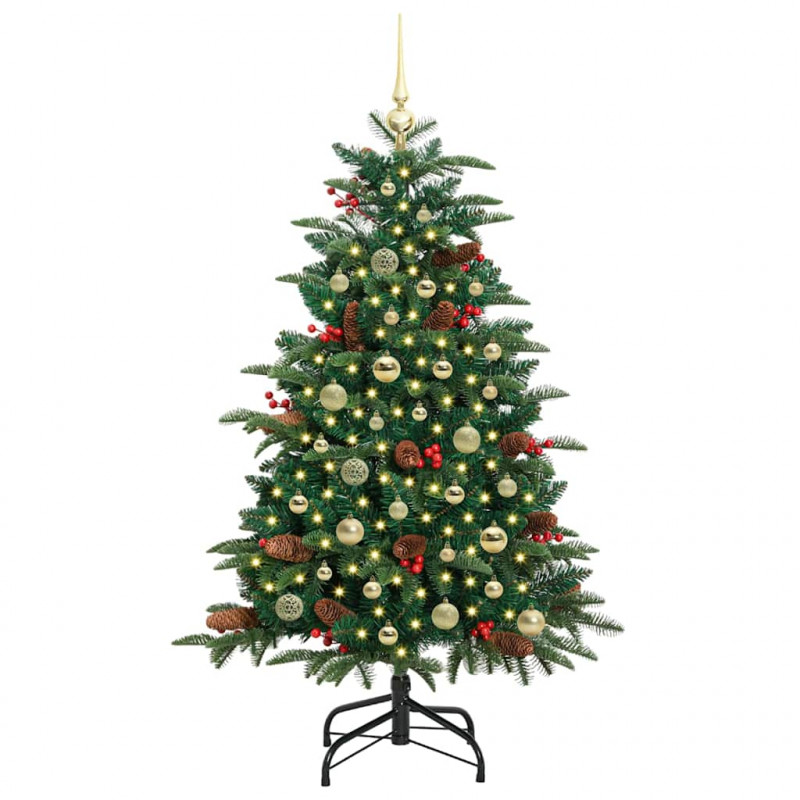 Sztuczna choinka z podstawą Zielony 150 cm PVC, Metal i Plastik