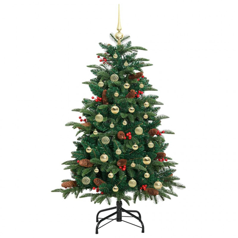 Sztuczna choinka z podstawą Zielony 150 cm PVC, Metal i Plastik