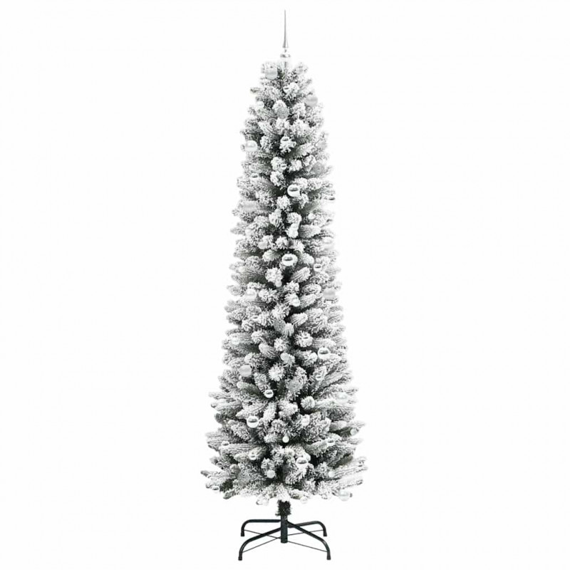 Sztuczna choinka z podstawą Biały 240 cm PVC, Metal i Plastik
