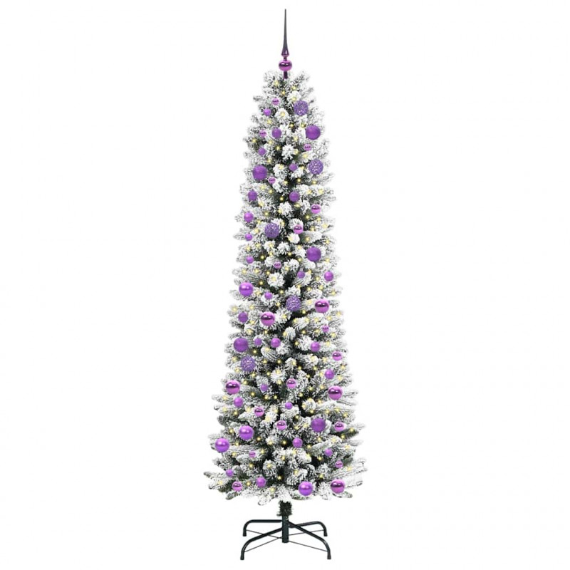 Sztuczna choinka z podstawą Biały 240 cm PVC, Metal i Plastik