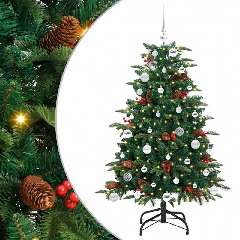 Sztuczna choinka z podstawą Zielony 150 cm PVC, Metal i Plastik
