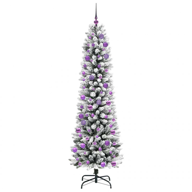 Sztuczna choinka z podstawą Biały 240 cm PVC, Metal i Plastik