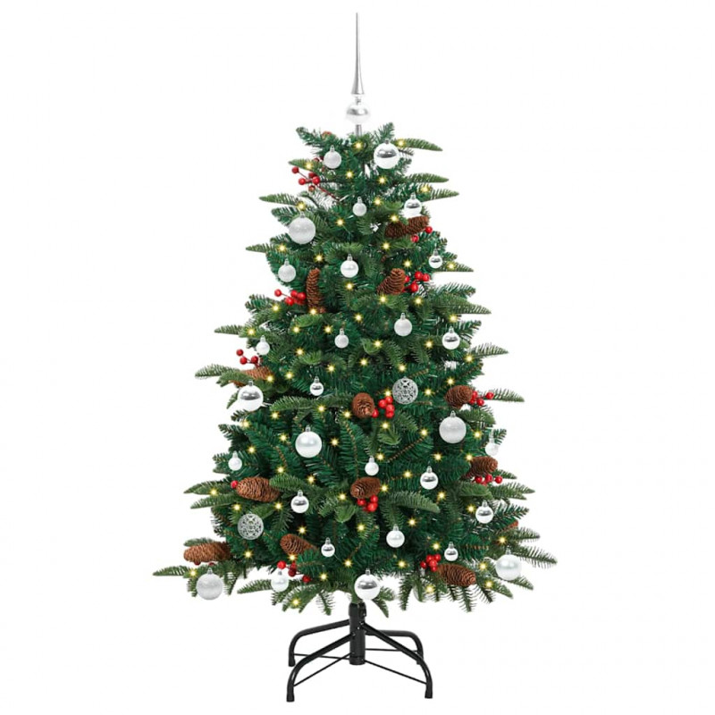 Sztuczna choinka z podstawą Zielony 150 cm PVC, Metal i Plastik